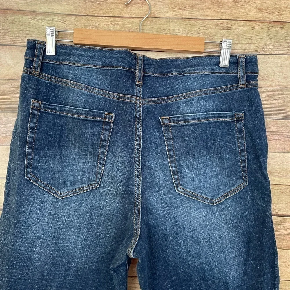 Ella Moss High Waist Straight Ankle Jeans Women's Dark Wash Size: 14/32 - Picture 4 of 10
